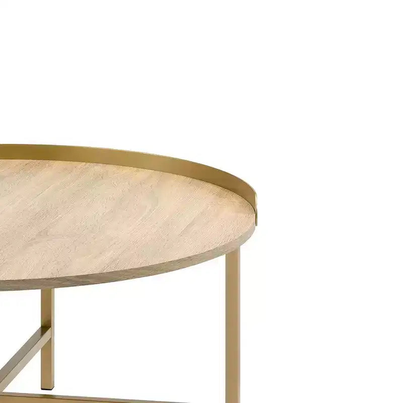Mesa de centro Mithea de Acme Furniture con tapa de roble/acabado dorado