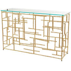 Mesa consola Olivia & May de aluminio contemporáneo dorado