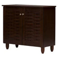 Winda Modern and Contemporary 2-Door Wooden Entryway Shoes Storage Cabinet: UPC 847321042728 - Baxton Studio