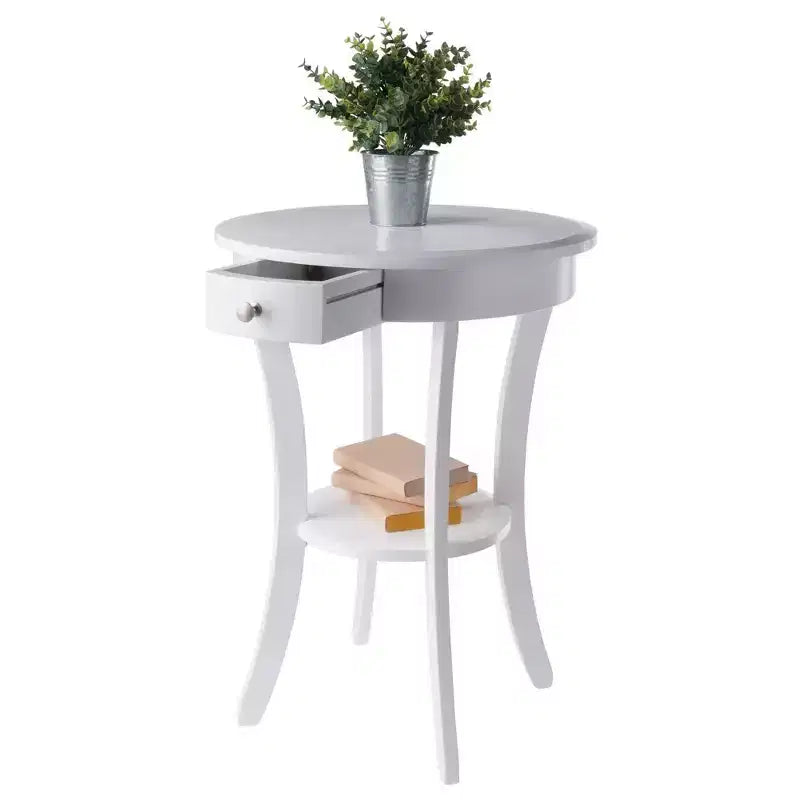 Mesa auxiliar redonda Sasha - Blanco - Winsome