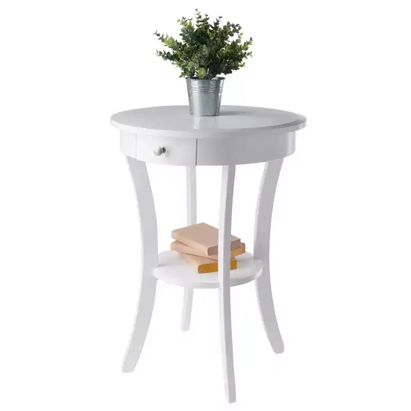Mesa auxiliar redonda Sasha - Blanco - Winsome
