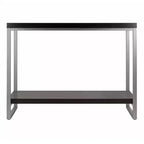 Mesa Consola Jared, Tubo de Acero Esmaltado - Espresso Oscuro - Winsome: Acento para Entrada, Estante Inferior de Almacenamiento