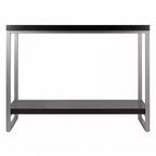 Mesa Consola Jared, Tubo de Acero Esmaltado - Espresso Oscuro - Winsome: Acento para Entrada, Estante Inferior de Almacenamiento