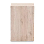 Pandora Mesita de noche moderna y contemporánea de dos tonos con 2 cajones gris oscuro - Baxton Studio: Mesita de noche con almacenamiento, madera MDF