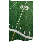 Oriental Furniture Divisor de habitación de lona de fútbol de doble cara de 6 pies de alto: decoración temática deportiva, no requiere ensamblaje, pantalla portátil