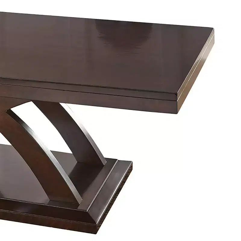 Mesa de centro Jocelyn Espresso Cherry - Steve Silver: Acabado brillante, Superficie de madera laminada, Base de pedestal, Forma rectangular