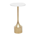 Contemporary Metal and Marble Pedestal Accent Table Gold - Olivia & May