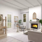 Mesa auxiliar de abeto chino estilo casa de campo gris - Olivia y May: Pedestal, Uso en interiores, Forma redonda