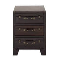 Traditional Wood and Faux Leather Cabinet Dark Brown - Olivia & May