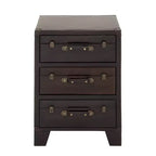 Traditional Wood and Faux Leather Cabinet Dark Brown - Olivia & May