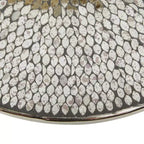 Mesa Pedestal de Aluminio Glam Plateada - Olivia & May: Acento Redondo de Lujo, 20" de Altura, Tablero de Metal, 15.6" de Ancho