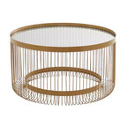 Contemporary Metal Mirrored Coffee Table Gold - Olivia & May