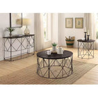 Mesa de sofá rectangular Drixol Nogal - miBasics: Estructura de acero, MDF y chapado de madera, 76,2 cm de alto, perfil estrecho