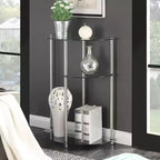 Breighton Home Designs2Go Classic Glass 3 Tier Display Entryway Hall Table de vidrio/cromo