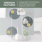 Breighton Home Designs2Go Classic Glass 3 Tier Display Entryway Hall Table de vidrio/cromo