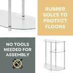 Breighton Home Designs2Go Classic Glass 3 Tier Display Entryway Hall Table de vidrio/cromo