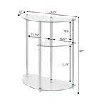 Breighton Home Designs2Go Classic Glass 3 Tier Display Entryway Hall Table de vidrio/cromo