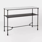 Metal and Marble Console Table with Shelf White Carrara Marble/Dark Bronze - Threshold™ designed with Studio McGee