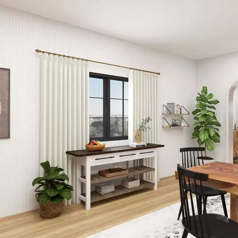 Mesa Consola Rectangular de Madera Estilo Casa de Campo Blanca - Olivia & May