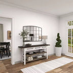 Mesa Consola Rectangular de Madera Estilo Casa de Campo Blanca - Olivia & May
