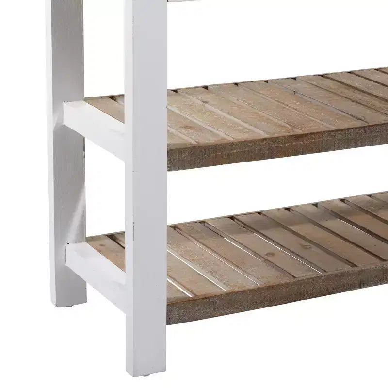 Mesa Consola Rectangular de Madera Estilo Casa de Campo Blanca - Olivia & May