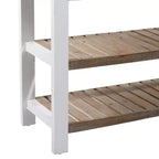 Mesa Consola Rectangular de Madera Estilo Casa de Campo Blanca - Olivia & May