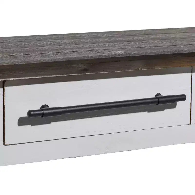 Mesa Consola Rectangular de Madera Estilo Casa de Campo Blanca - Olivia & May