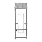 Mesa auxiliar contemporánea de hierro y madera gris claro - Olivia & May: Mesa auxiliar de sofá, mesa auxiliar en forma de C de 26 pulgadas de alto
