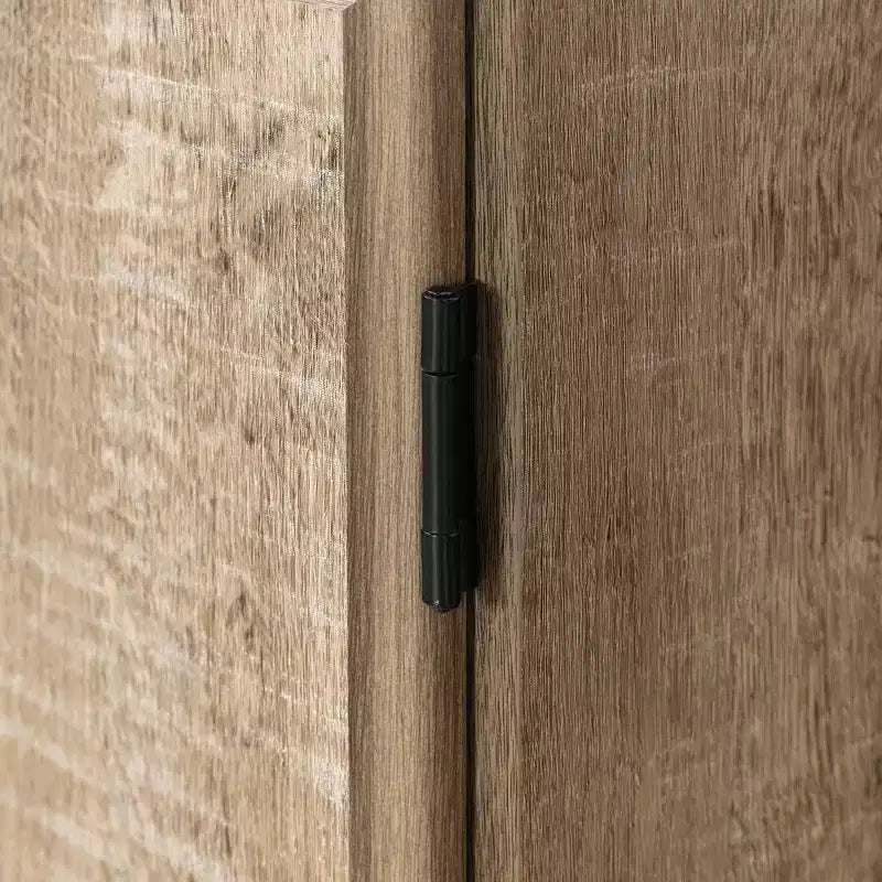 Armario de almacenamiento Morgan de 4 puertas roble - South Shore: Tablero de partículas laminado, Herrajes metálicos, Cumple las normas de seguridad