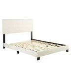 Queen Macie Faux Leather Platform Bed White - Eco Dream