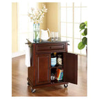 Carrito/Isla de cocina portátil Crosley con superficie de granito negro sólido