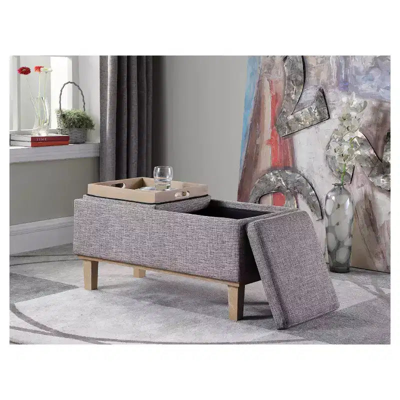 Banco de almacenamiento con patas de madera - Ore International