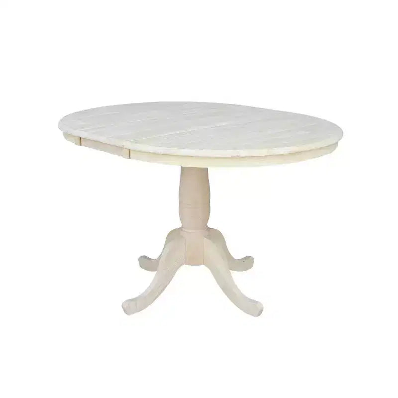 Mesa de comedor de pedestal redonda de 36 pulgadas con 12 hojas abatibles - International Concepts
