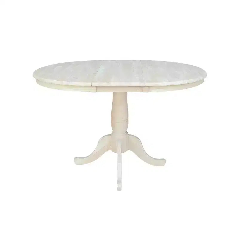 Mesa de comedor de pedestal redonda de 36 pulgadas con 12 hojas abatibles - International Concepts