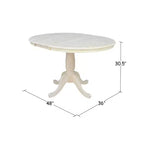Mesa de comedor de pedestal redonda de 36 pulgadas con 12 hojas abatibles - International Concepts