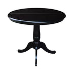Mesa de comedor de pedestal redonda de 36 pulgadas con 12 hojas abatibles - International Concepts