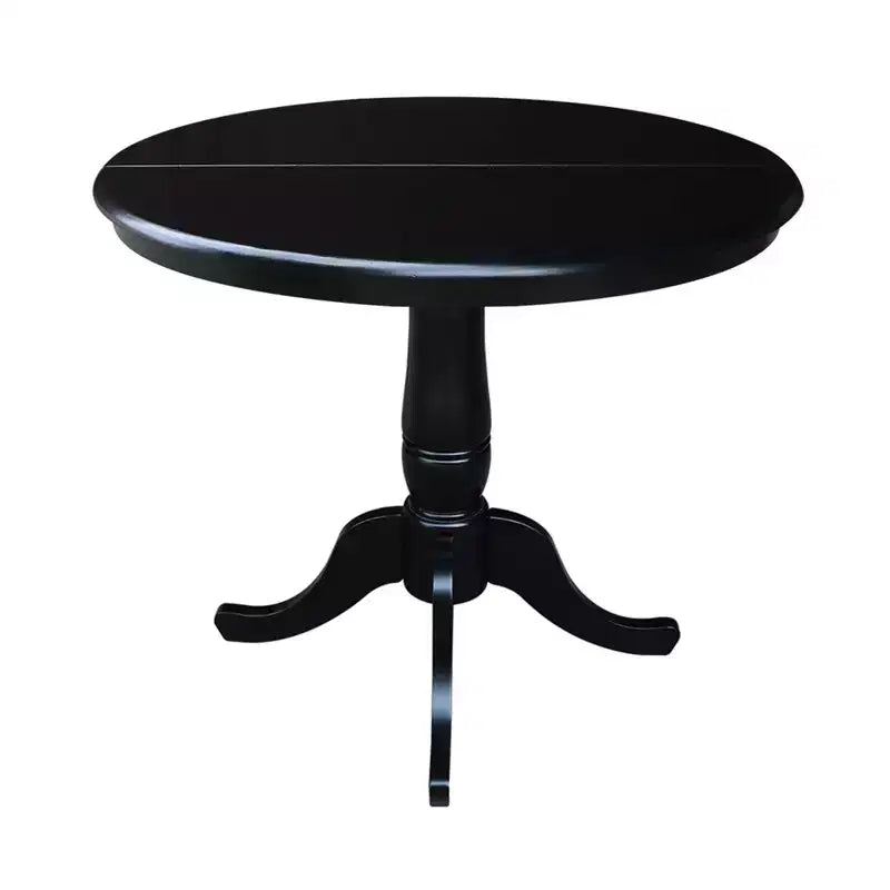 Mesa de comedor de pedestal redonda de 36 pulgadas con 12 hojas abatibles - International Concepts