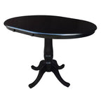 Mesa de comedor de pedestal redonda de 36 pulgadas con 12 hojas abatibles - International Concepts