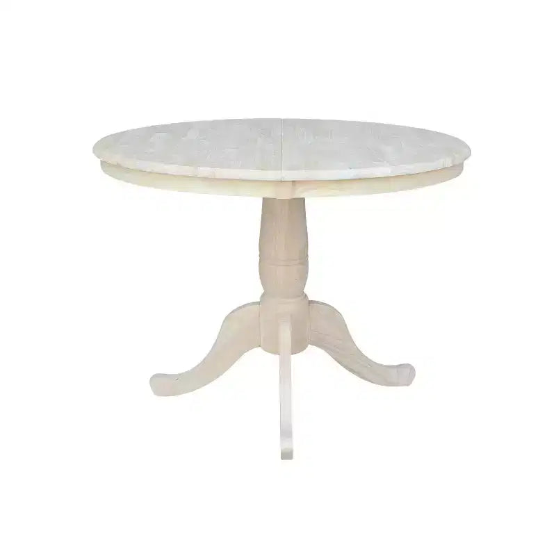 Mesa de comedor de pedestal redonda de 36 pulgadas con 12 hojas abatibles - International Concepts