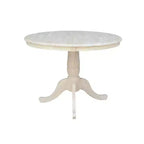 Mesa de comedor de pedestal redonda de 36 pulgadas con 12 hojas abatibles - International Concepts