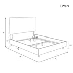 Cama Skyline Furniture Harper con costuras en caja