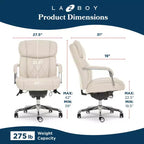 Sillón de oficina Sutherland de cuero acolchado con reposabrazos acolchados - La-Z-Boy