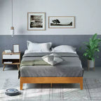Cama con Plataforma Alexis Deluxe de Madera Rústica de Pino de 12 pulgadas - Zinus