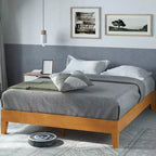 Cama con Plataforma Alexis Deluxe de Madera Rústica de Pino de 12 pulgadas - Zinus