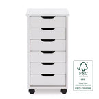Carro de almacenamiento rodante de 6 cajones Cary - Linon