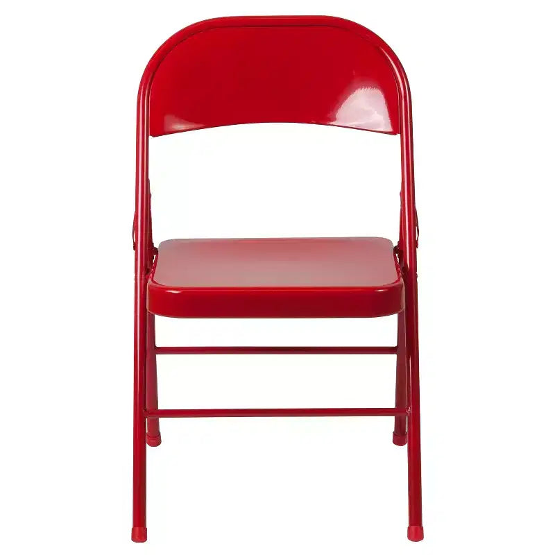 Flash Furniture Paquete de 4 Sillas Plegables Metálicas de la Serie HERCULES con Doble Refuerzo