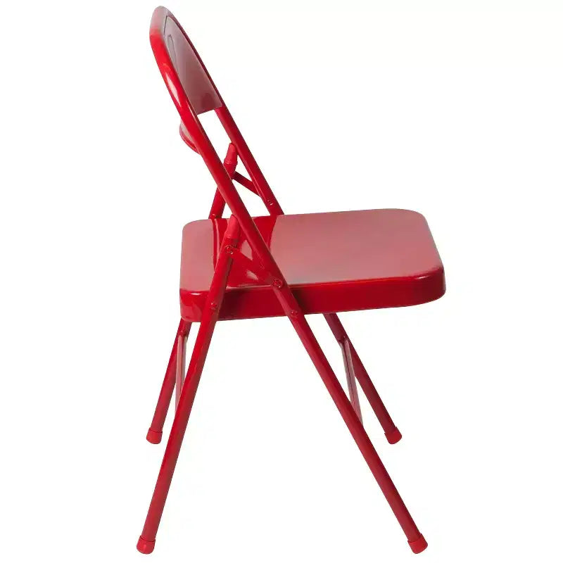 Flash Furniture Paquete de 4 Sillas Plegables Metálicas de la Serie HERCULES con Doble Refuerzo