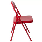 Flash Furniture Paquete de 4 Sillas Plegables Metálicas de la Serie HERCULES con Doble Refuerzo