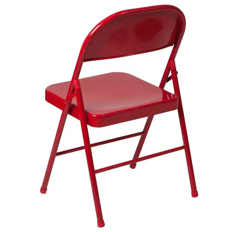 Flash Furniture Paquete de 4 Sillas Plegables Metálicas de la Serie HERCULES con Doble Refuerzo