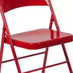 Flash Furniture Paquete de 4 Sillas Plegables Metálicas de la Serie HERCULES con Doble Refuerzo